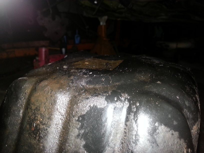 Fixing oil pan dent, oil strainer Q (pic are kind of big) Mitsubishi